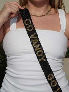 Vanderbilt Beaded Purse Strap | Vanderbilt Game Day Outfit | Go Vandy Strap